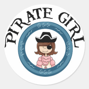 Pirate Girl Ronde Sticker