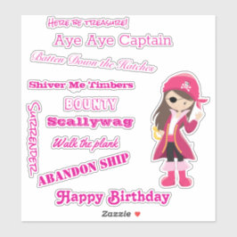 Pirate Girl slogan Sticker