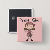 Pirate Girl Tshirts en Gifts Vierkante Button 5,1 Cm (Voorkant /achterkant)