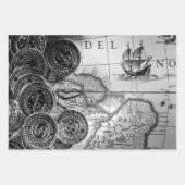 Pirate Gold Treasure Map Inpakpapier Vel (Voorkant 2)