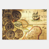 Pirate Gold Treasure Map Inpakpapier Vel (Voorkant)