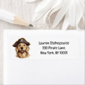 Pirate Golden Retriever Hond Schedel Etiket (Insitu)