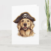 Pirate Golden Retriever Hond Schedel Kaart (Voorkant)