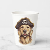 Pirate Golden Retriever Hond Schedel Papieren Bekers (Achterkant)