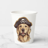 Pirate Golden Retriever Hond Schedel Papieren Bekers (Voorkant)