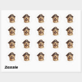 Pirate Golden Retriever Hond Schedel Ronde Sticker (Vel)