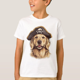 Pirate Golden Retriever Hond Schedel T-shirt