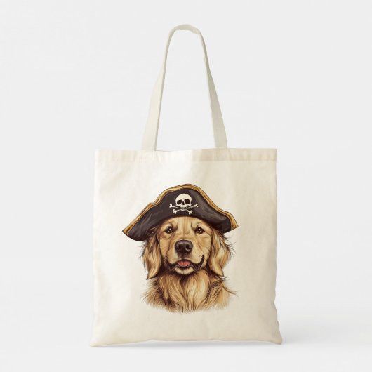 Pirate Golden Retriever Hond Schedel Tote Bag (Achterkant)