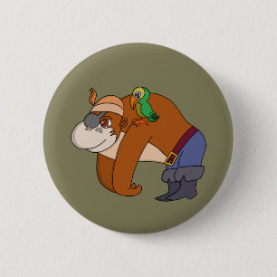 Pirate Gorilla Ronde Button 5,7 Cm