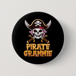 Pirate Grammie Grappig Kapitein Oma Halloween Cos Ronde Button 5,7 Cm