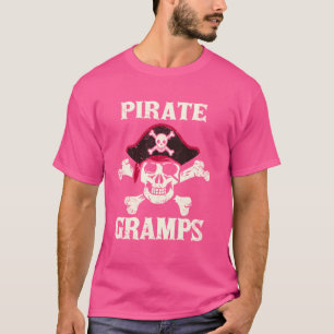 Pirate Gramps Skeleton Captain Funny Skull Pirate T-shirt
