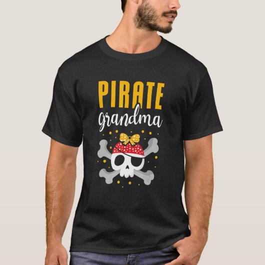 Pirate Grandma Best Grandmoeder Ever Ocean Caribe T-shirt (Voorkant)