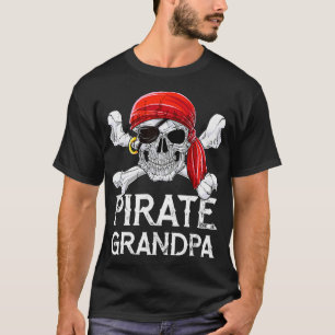Pirate Grandpa Jolly Roger Fathers Day Gifts Famil T-shirt