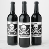PIRATE GROG FLES WIJN ETIKET (Flessen)