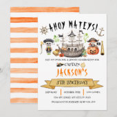Pirate Halloween Kids Verjaardag Uitnodiging (Voorkant / Achterkant)