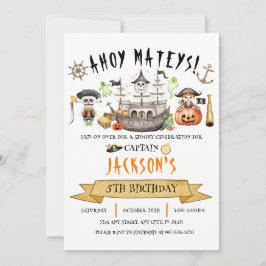 Pirate Halloween Kids Verjaardag Uitnodiging