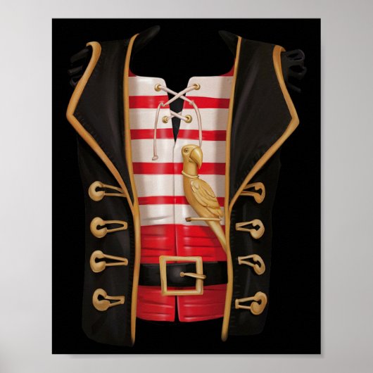 Pirate Halloween Kinder Kostuum T-shirt Poster (Voorkant)