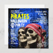 Pirate Halloween Party Invitation Kaart (Voorkant / Achterkant)