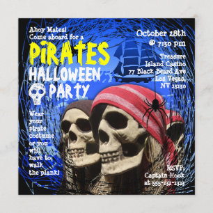 Pirate Halloween Party Invitation Kaart