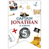 Pirate Happy Birthday Party Vlaggetjes (Eerste vlag)