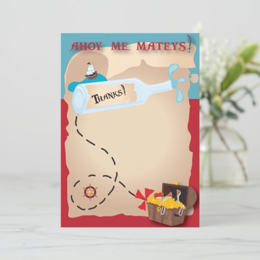 Pirate Hartelijk dank Bedankkaart (Staand voorkant)