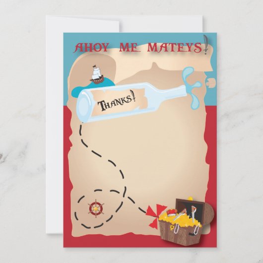 Pirate Hartelijk dank Bedankkaart (Voorkant)