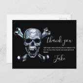 Pirate Hartelijk dank voor het Briefkaart Skull en (Voorkant / Achterkant)