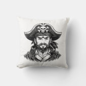 Pirate head with hat sailor and Eye Patch and Bear Kussen (Voorkant)