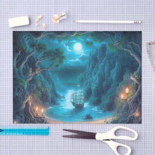 Pirate Hideaway Cove Decoupage Paper Tissuepapier (Craft)