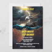 Pirate hoge zeeen achtervolging spookschip kaart t (Voorkant)