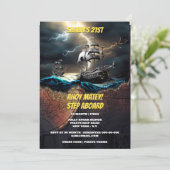 Pirate hoge zeeen achtervolging spookschip kaart t (Staand voorkant)