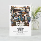 Pirate hond kat grappige schatkaart verjaardag the kaart (Staand voorkant)