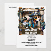 Pirate hond kat grappige schatkaart verjaardag the kaart (Voorkant / Achterkant)