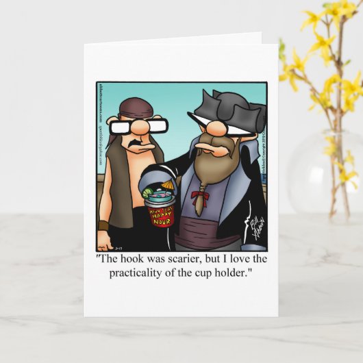 Pirate Humor Blank Wenskaart Kaart (Gele Bloem)