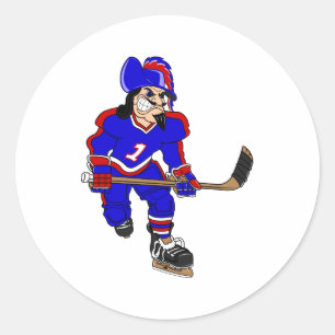 Pirate Ice Hockey Player Ronde Sticker