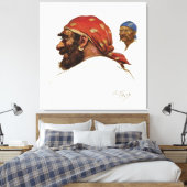 “Pirate” Illustratie door Norman Price Canvas Afdruk (Insitu (Slaapkamer))