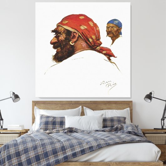 “Pirate” Illustratie door Norman Price Canvas Afdruk (Insitu (Slaapkamer))