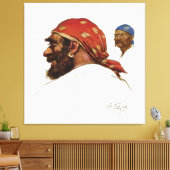 “Pirate” Illustratie door Norman Price Canvas Afdruk (Insitu (Woonkamer))
