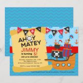 Pirate Invitation Kaart (Voorkant / Achterkant)