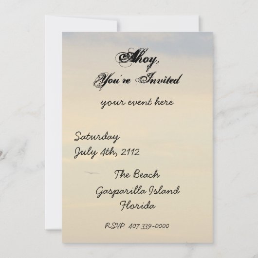 Pirate Invitation Kaart (Achterkant)