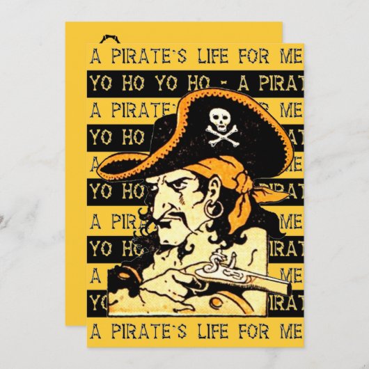 Pirate Invitation Kaart (Voorkant / Achterkant)