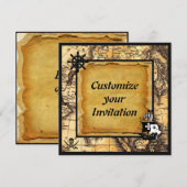 Pirate Invitations Kaart (Voorkant / Achterkant)