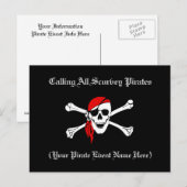 Pirate Invite Briefkaart (Voorkant / Achterkant)