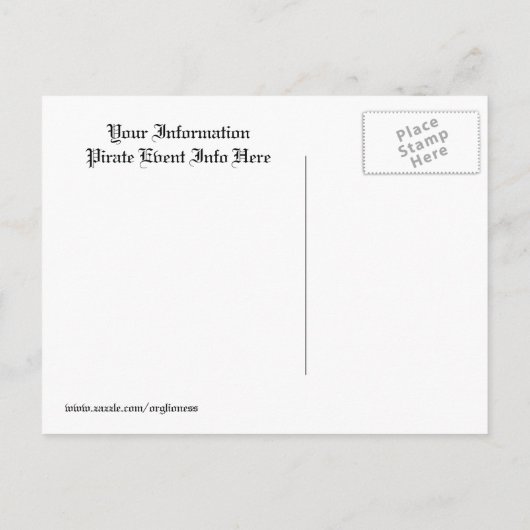 Pirate Invite Briefkaart (Achterkant)