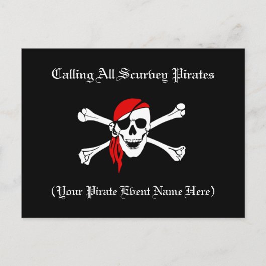 Pirate Invite Briefkaart (Voorkant)