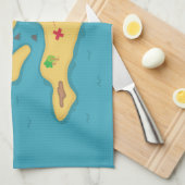 Pirate Island Adventure Schatkaart voor jongens Theedoek (Quarter Fold)