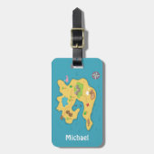 Pirate Island Adventure Treasure Map voor jongens Bagagelabel (Voorkant verticaal)