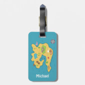 Pirate Island Adventure Treasure Map voor jongens Bagagelabel (Achterkant verticaal)