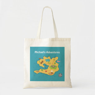 Pirate Island Adventure Treasure Map voor jongens Tote Bag