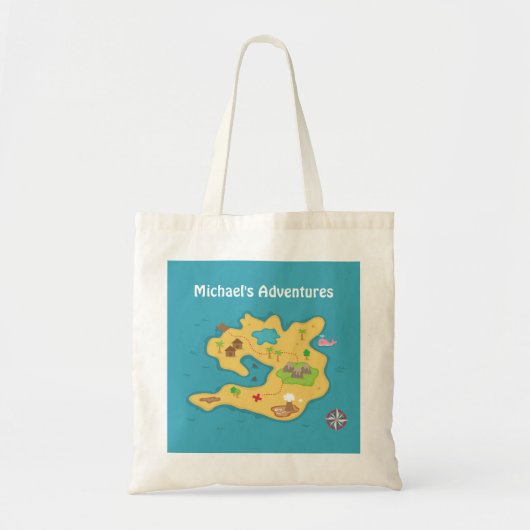 Pirate Island Adventure Treasure Map voor jongens Tote Bag (Voorkant)